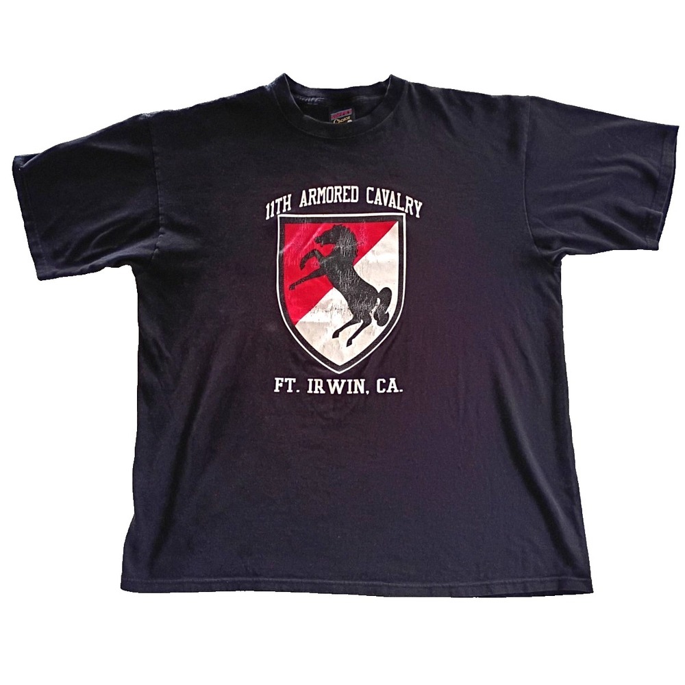 Vintage 11th Armory Calvary Ft. Irwin, CA Black T-Shirt Size XL Made in USA